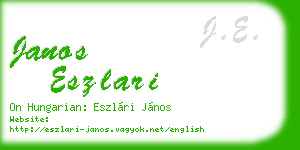 janos eszlari business card